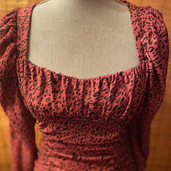 ZARA Polka Dot Shirred Dress Size Small EUC - Picture 4 of 6